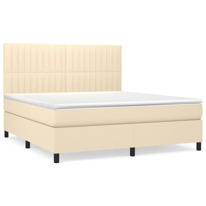 Pat continental cu saltea, crem, 180x200 cm, textil WALTI