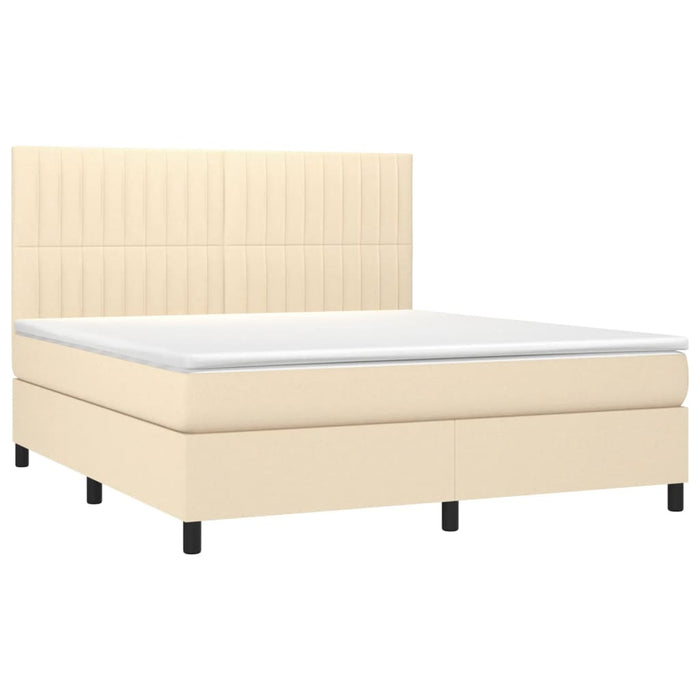 Pat continental cu saltea, crem, 180x200 cm, textil WALTI