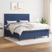 Pat box spring cu saltea, albastru, 180x200 cm, material textil - WALTI WALTI