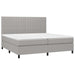 Pat box spring cu saltea, gri deschis, 200x200 cm, textil - WALTI WALTI
