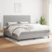 Pat box spring cu saltea, gri deschis, 200x200 cm, textil - WALTI WALTI