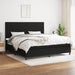 Pat box spring cu saltea, negru, 200x200 cm, textil - WALTI WALTI