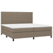 Pat box spring cu saltea, gri taupe, 200x200 cm, textil - WALTI WALTI