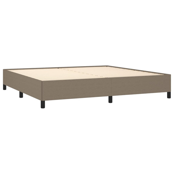 Pat box spring cu saltea, gri taupe, 200x200 cm, textil - WALTI WALTI