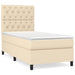 Pat box spring cu saltea, crem, 80x200 cm, textil - WALTI WALTI