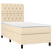 Pat box spring cu saltea, crem, 80x200 cm, textil - WALTI WALTI