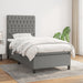 Pat box spring cu saltea, gri închis, 90x190 cm, textil - WALTI WALTI