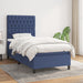 Pat box spring cu saltea, albastru, 90x190 cm, textil - WALTI WALTI