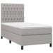 Pat box spring cu saltea, gri deschis, 100x200 cm, textil - WALTI WALTI