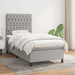 Pat box spring cu saltea, gri deschis, 100x200 cm, textil - WALTI WALTI