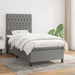 Pat box spring cu saltea, gri închis, 100x200 cm, textil - WALTI WALTI