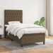 Pat box spring cu saltea, maro închis, 100x200 cm, textil - WALTI WALTI