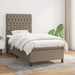 Pat box spring cu saltea, gri taupe, 100x200 cm, textil - WALTI WALTI