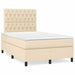 Pat box spring cu saltea, crem, 120x200 cm, textil - WALTI WALTI