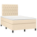 Pat box spring cu saltea, crem, 120x200 cm, textil - WALTI WALTI