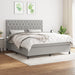 Pat continental cu saltea, gri deschis, 160x200 cm, textil - WALTI WALTI