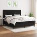 Pat box spring cu saltea, negru, 160x200 cm, textil - WALTI WALTI