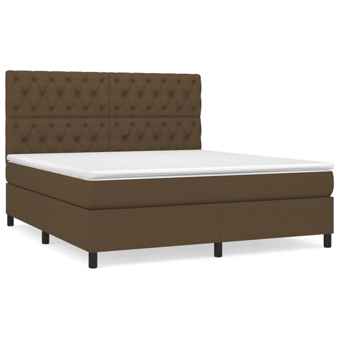Pat box spring cu saltea, maro închis, 160x200 cm, textil - WALTI WALTI