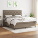 Pat box spring cu saltea, gri taupe, 160x200 cm material textil - WALTI WALTI