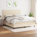 Pat box spring cu saltea, crem, 160x200 cm, material textil - WALTI WALTI