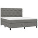 Pat box spring cu saltea, gri închis, 180x200 cm, textil - WALTI WALTI