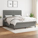Pat box spring cu saltea, gri închis, 180x200 cm, textil - WALTI WALTI
