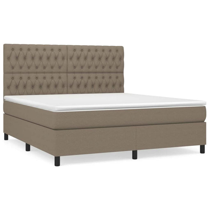 Pat continental cu saltea, gri taupe, 180x200 cm, textil - WALTI WALTI