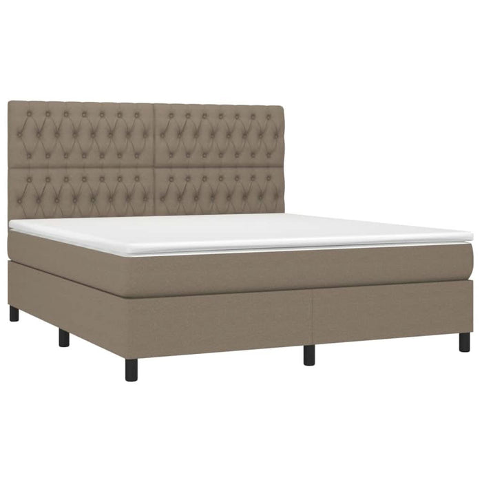 Pat continental cu saltea, gri taupe, 180x200 cm, textil - WALTI WALTI