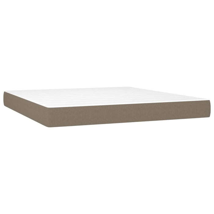 Pat continental cu saltea, gri taupe, 180x200 cm, textil - WALTI WALTI