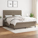 Pat continental cu saltea, gri taupe, 180x200 cm, textil - WALTI WALTI