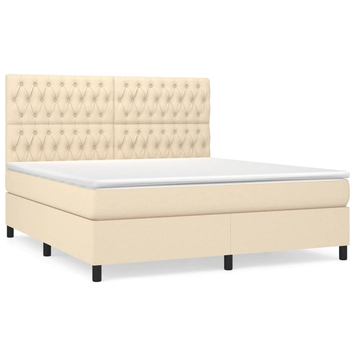 Pat continental cu saltea, crem, 180x200 cm, textil - WALTI WALTI