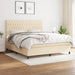 Pat continental cu saltea, crem, 180x200 cm, textil - WALTI WALTI