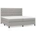 Pat box spring cu saltea, gri deschis, 200x200 cm, textil - WALTI WALTI