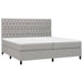Pat box spring cu saltea, gri deschis, 200x200 cm, textil - WALTI WALTI
