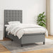 Pat box spring cu saltea, gri închis, 90x190 cm, textil - WALTI WALTI