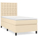 Pat box spring cu saltea, crem, 90x200 cm, textil - WALTI WALTI