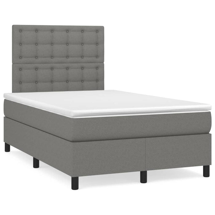 Pat box spring cu saltea, gri închis, 120x200 cm, textil - WALTI WALTI
