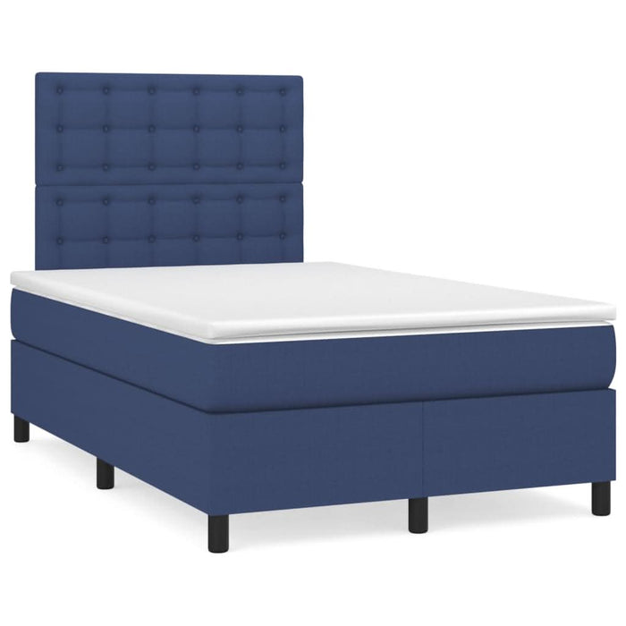 Pat box spring cu saltea, albastru, 120x200 cm, textil - WALTI WALTI