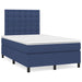 Pat box spring cu saltea, albastru, 120x200 cm, textil - WALTI WALTI