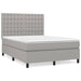 Pat box spring cu saltea, gri deschis, 140x190 cm, textil - WALTI WALTI