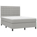 Pat box spring cu saltea, gri deschis, 140x190 cm, textil - WALTI WALTI