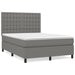 Pat box spring cu saltea, gri închis, 140x190 cm, textil - WALTI WALTI