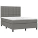 Pat box spring cu saltea, gri închis, 140x190 cm, textil - WALTI WALTI