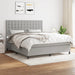 Pat continental cu saltea, gri deschis, 160x200 cm, textil - WALTI WALTI