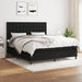 Pat box spring cu saltea, negru, 160x200 cm, textil - WALTI WALTI