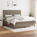 Pat box spring cu saltea, gri taupe, 160x200 cm material textil - WALTI WALTI