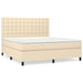 Pat box spring cu saltea, crem, 160x200 cm, material textil - WALTI WALTI