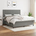 Pat box spring cu saltea, gri închis, 180x200 cm, textil - WALTI WALTI