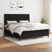 Pat box spring cu saltea, negru, 180x200 cm, catifea - WALTI WALTI
