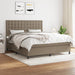 Pat continental cu saltea, gri taupe, 180x200 cm, textil - WALTI WALTI